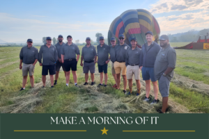 Bill Harrop’s balloon crew preparing for sunrise hot air balloon flights in the Magalies River Valley.
