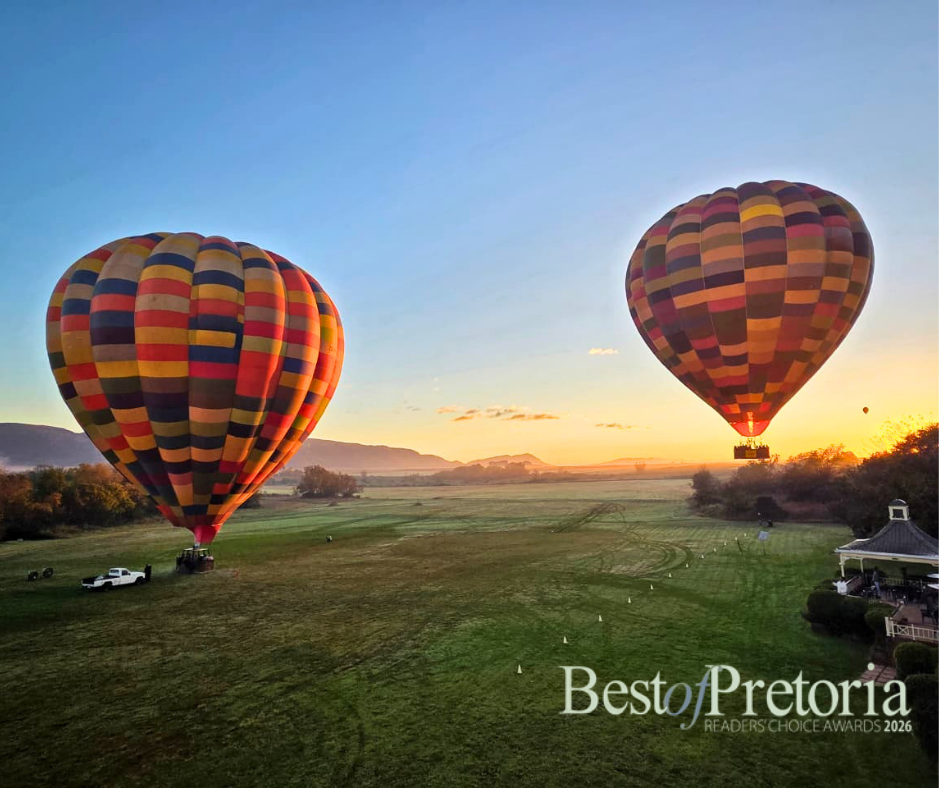 Hot air balloon flight Hartbeespoort Magalies River Valley sunrise