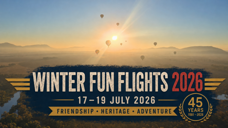 Hot air balloons flying at sunrise during the Winter Fun Flights 2026 in the Magalies River Valley