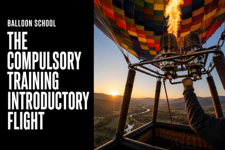 View from a hot air balloon basket during a compulsory Training Introductory Flight in South Africa