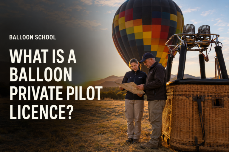 Balloon Private Pilot Licence training with a student and instructor beside a hot air balloon basket in South Africa